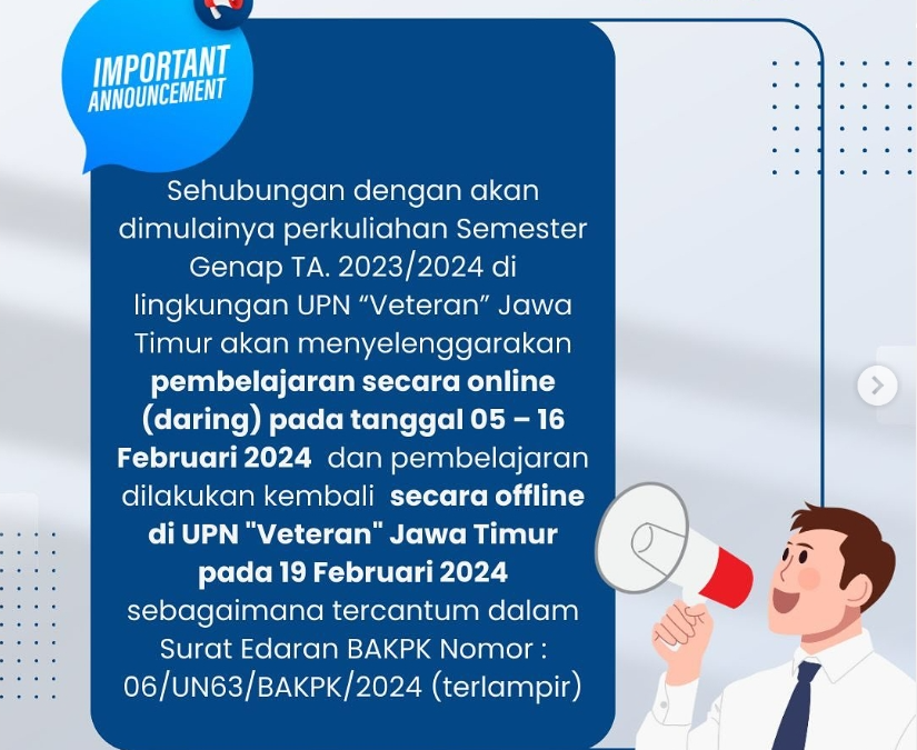 Pembelajaran Awal Semester Genap TA. 2023/2024