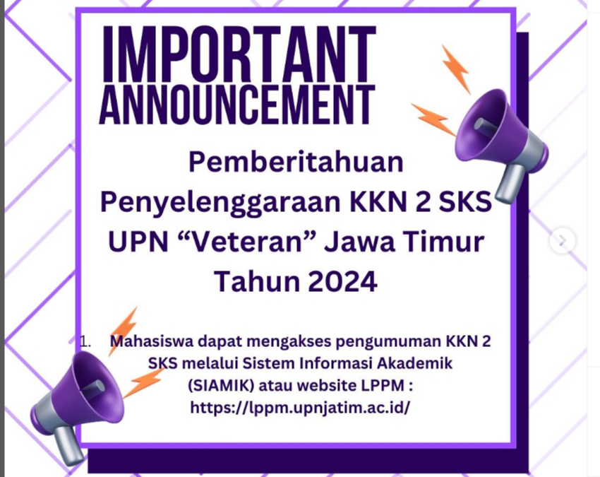 Pemberitahuan Penyelenggaraan KKN 2 SKS