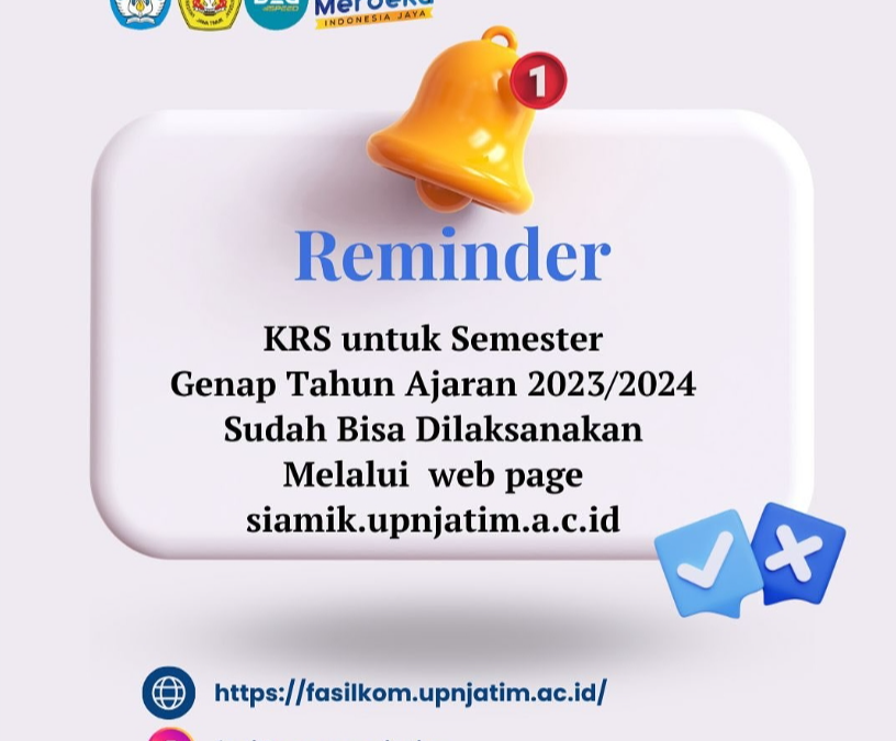 KRS untuk Semester Genap Tahun Ajaran 2023/2024