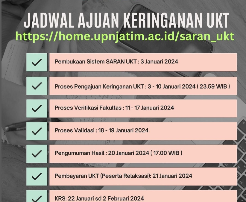 Jadwal Ajuan Keringanan UKT