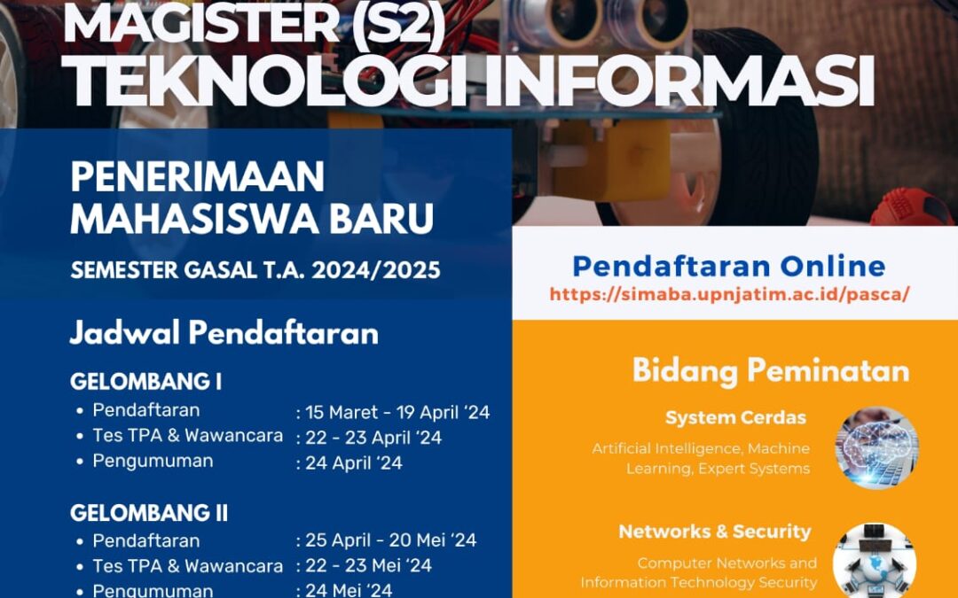 Penerimaan Mahasiswa Baru Program Magister Teknologi Informasi