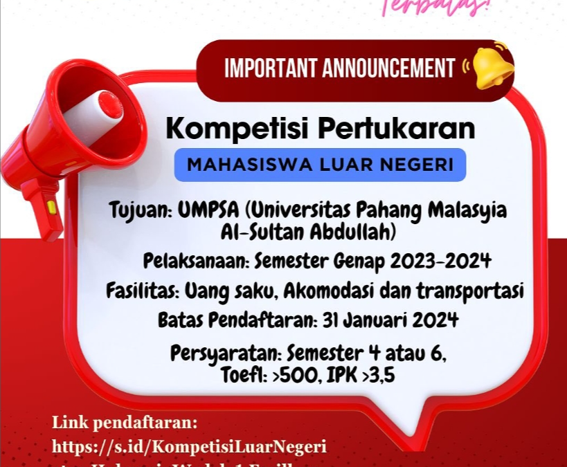 Kompetensi Pertukaran Mahasiswa Luar Negeri Tahun 2024