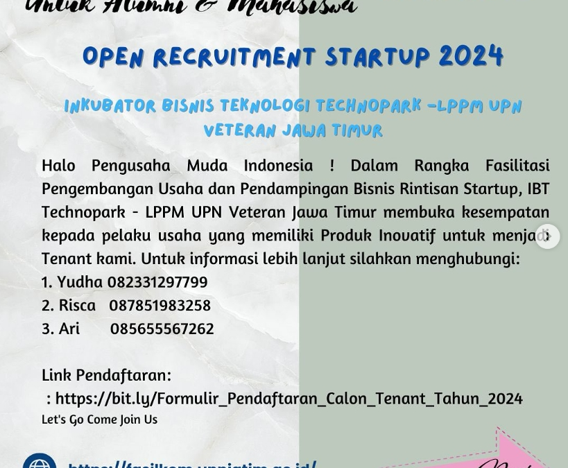 OPEN RECRUITMENT STARTUP 2024