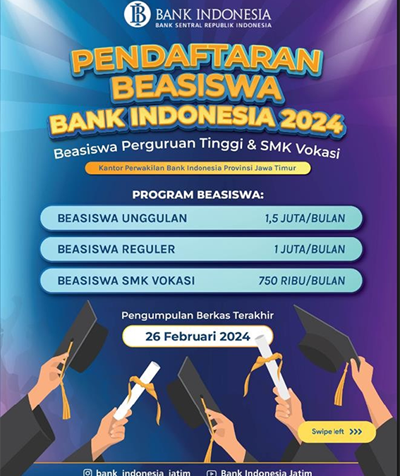 Pemberitahuan Beasiswa Bank Indonesia 2024