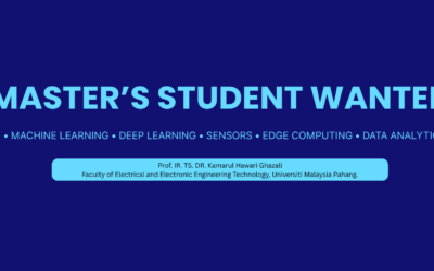 Master’s Student Research Opportunity in AI, ML & Sensing Systems (UMPSA Malaysia)