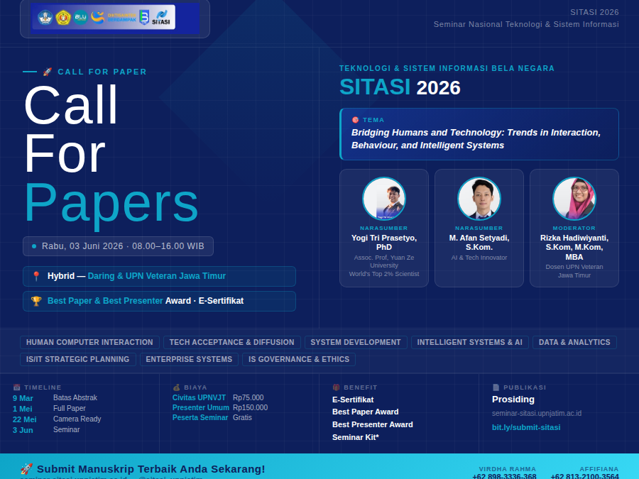 Waktunya Unjuk Riset! SITASI 2026 Buka Kesempatan Tampil di Seminar Nasional Teknologi & SI